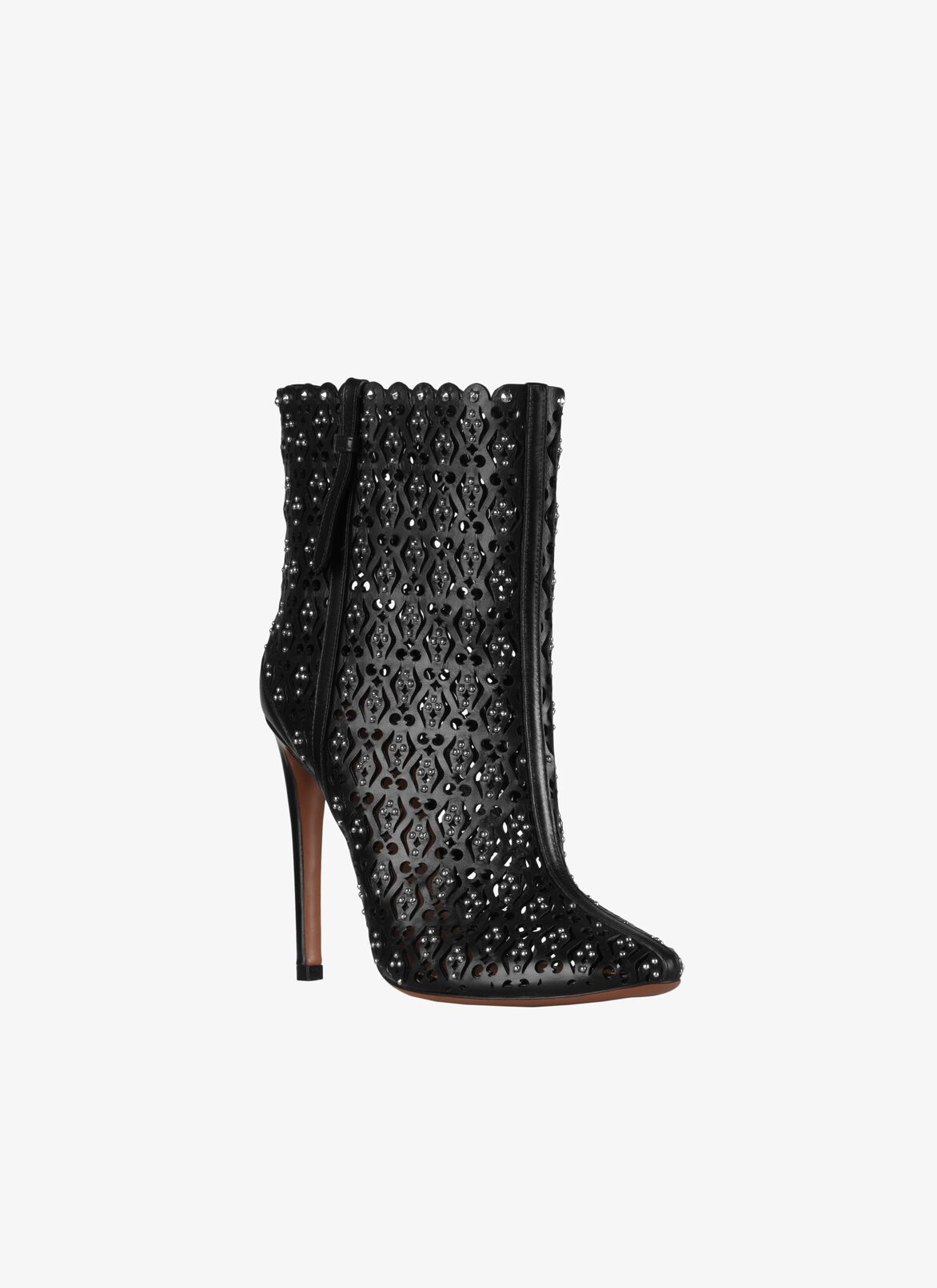 Calfskin Stiletto Ankle Boot ALAÏA BLACK CALFSKIN STILETTO ANKLE BOOT